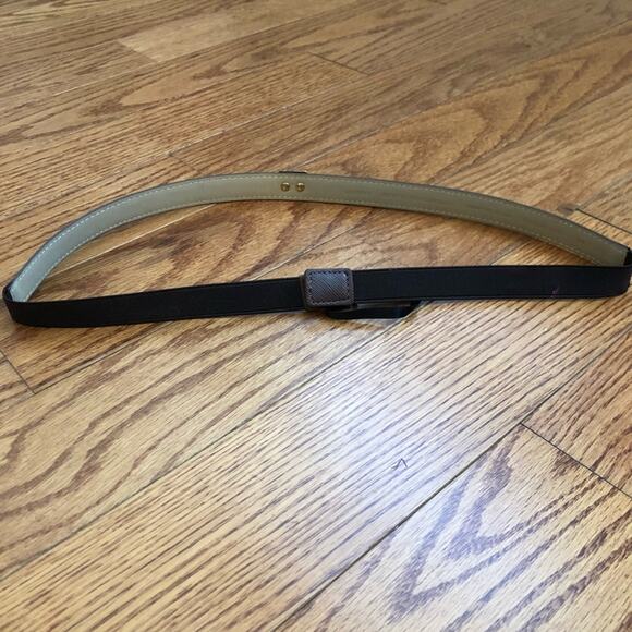ANN TAYLOR Faux Leather Brown Skinny Belt Women's Size M/L - Picture 3 of 4